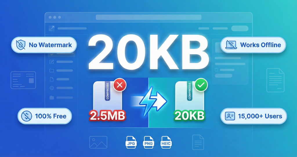 Resize Image to 20KB Online: Free Tool (No Watermark, Works Offline)