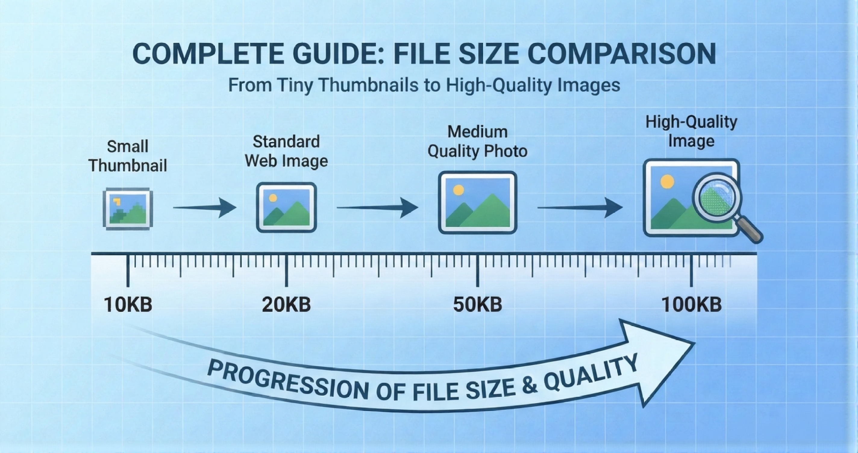 Photo Size Guide: 10KB, 15KB, 30KB, 100KB - When to Use Each
