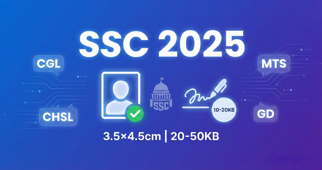SSC Photo Requirements 2025: CGL, CHSL, MTS, GD Guide